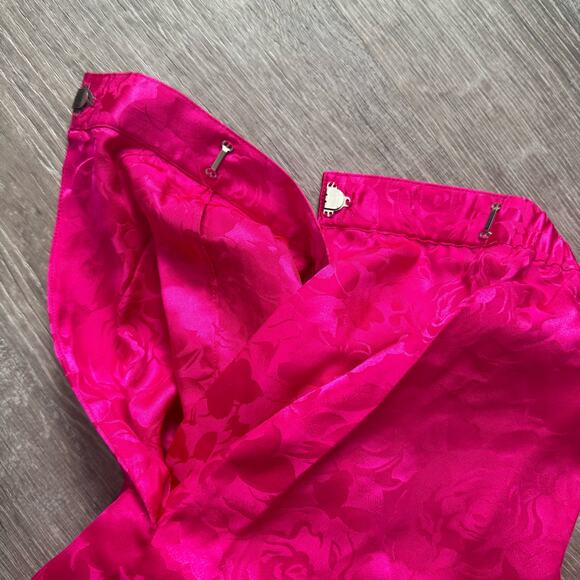 Spenser Jeremy Petites Vintage 90's Bright Pink Silk Skirt Size 10 - Picture 7 of 9